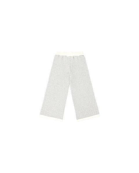 Knit Wide Leg Pant | Dusty Blue Stripe