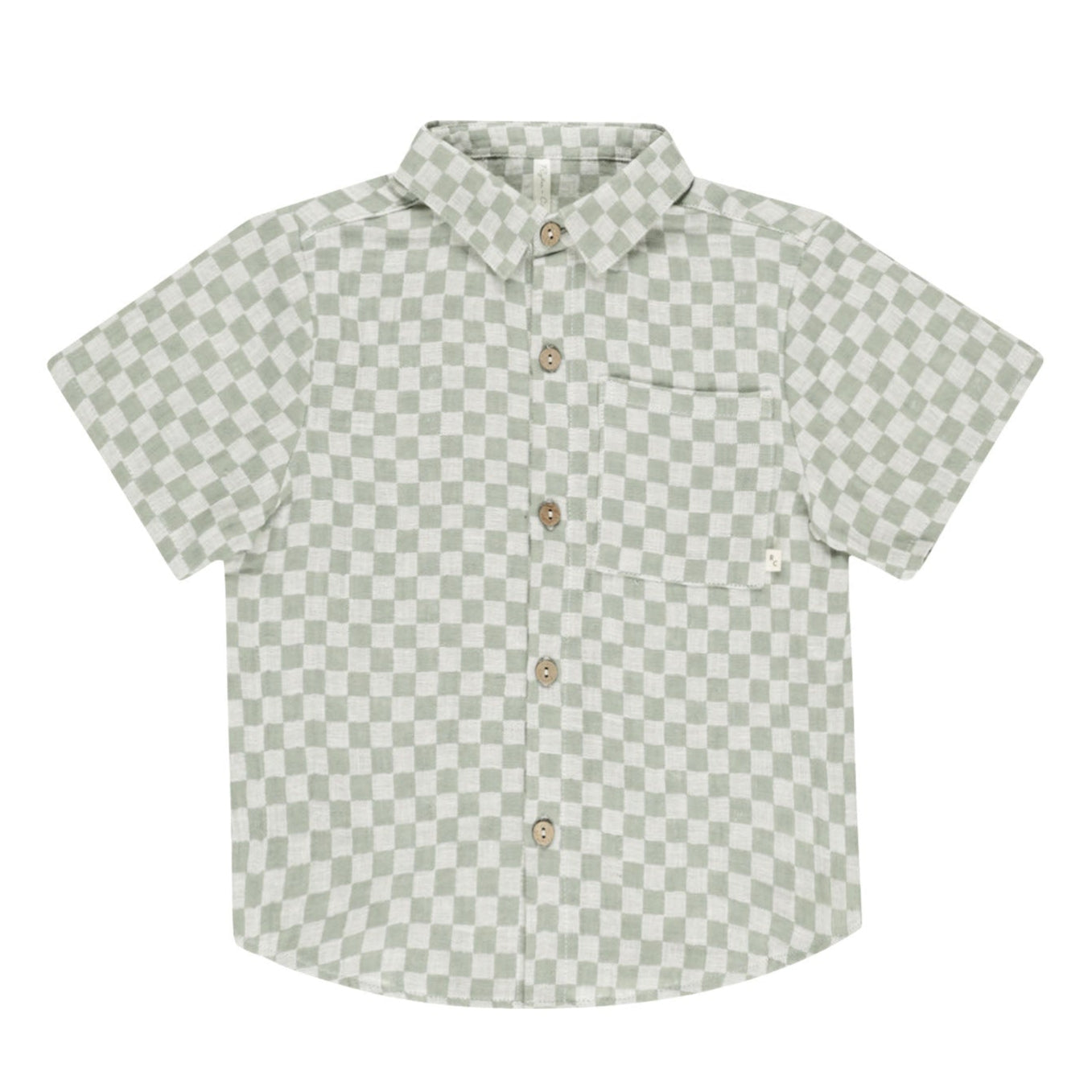 Collared Short Sleeve Shirt || Sage Check