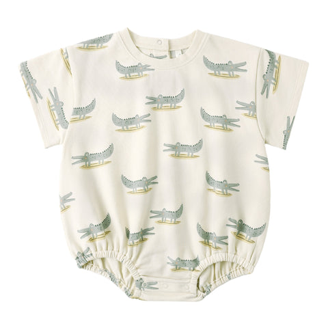 Relaxed Bubble Romper || Alligators