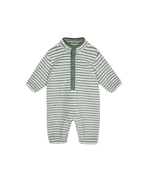 Fuzzy Winter Jumpsuit | Evergreen Stripe