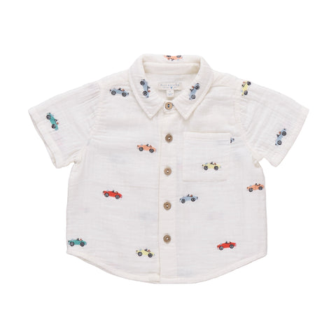Boys Jack Shirt - Vintage Car Embroidery