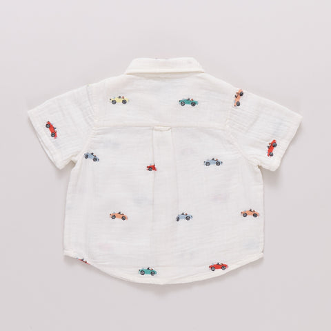 Boys Jack Shirt - Vintage Car Embroidery