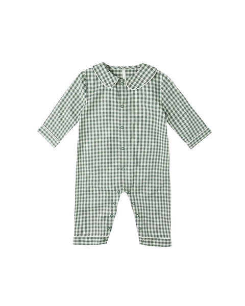 Baby Pajama Romper | Evergreen Gingham