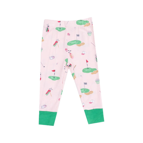 Short Sleeve Loungewear Set - Pink Golf Things