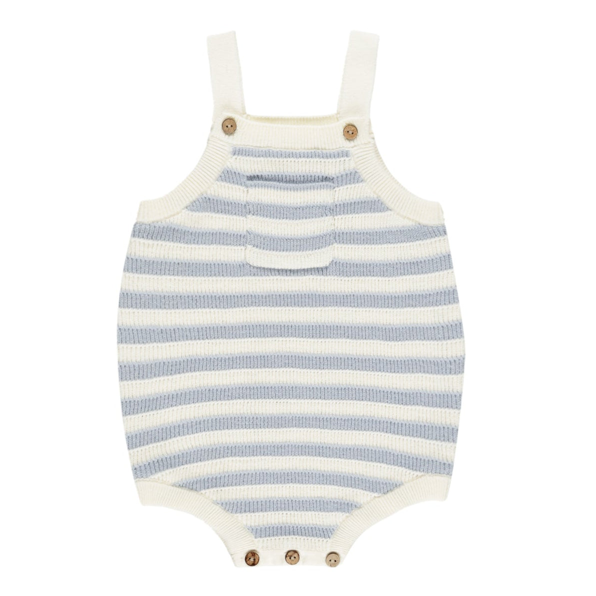 Ashton Knit Romper || Blue Stripe