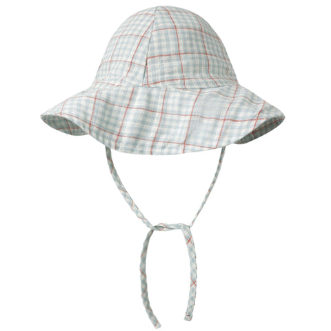 Floppy Sun Hat || Light Blue Plaid
