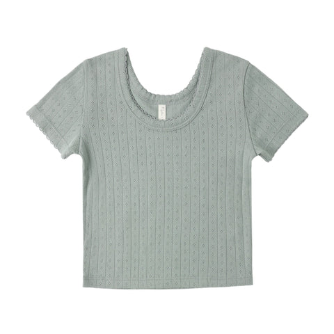 Pointelle Tee || Sea Green