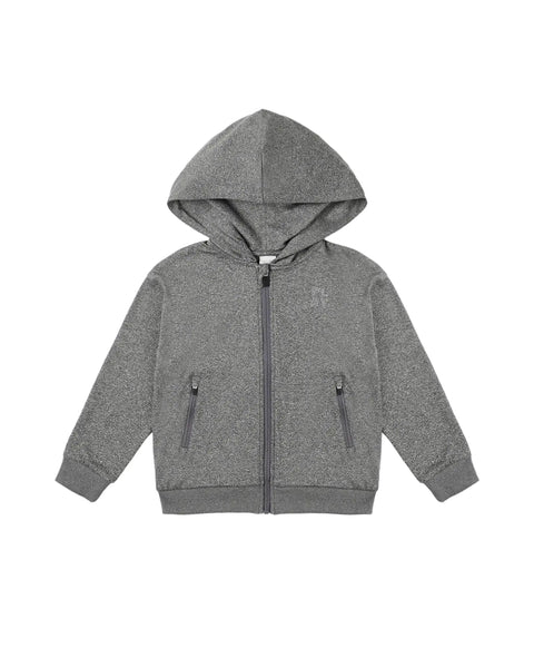 Zip-Up Tech Hoodie | Heathered Black