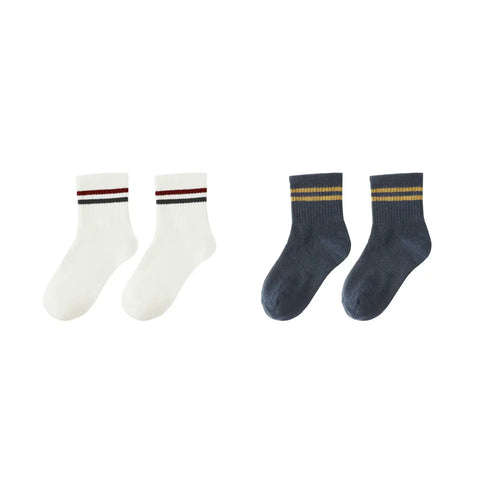Stripe Socks, 2-Pack | Ivory, Navy