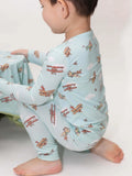 Vintage Airplanes Kids Bamboo Pajamas - Bellabu Bear