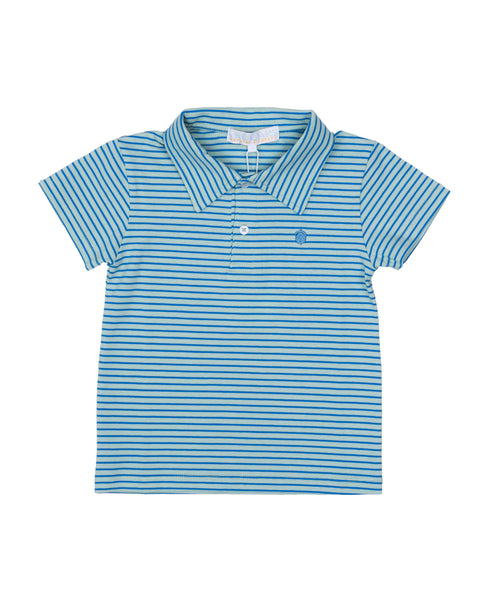 Watson Blue & Green Striped Polo