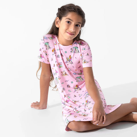 Bamboo Short Sleeve Dress - Mermaid Lagoon