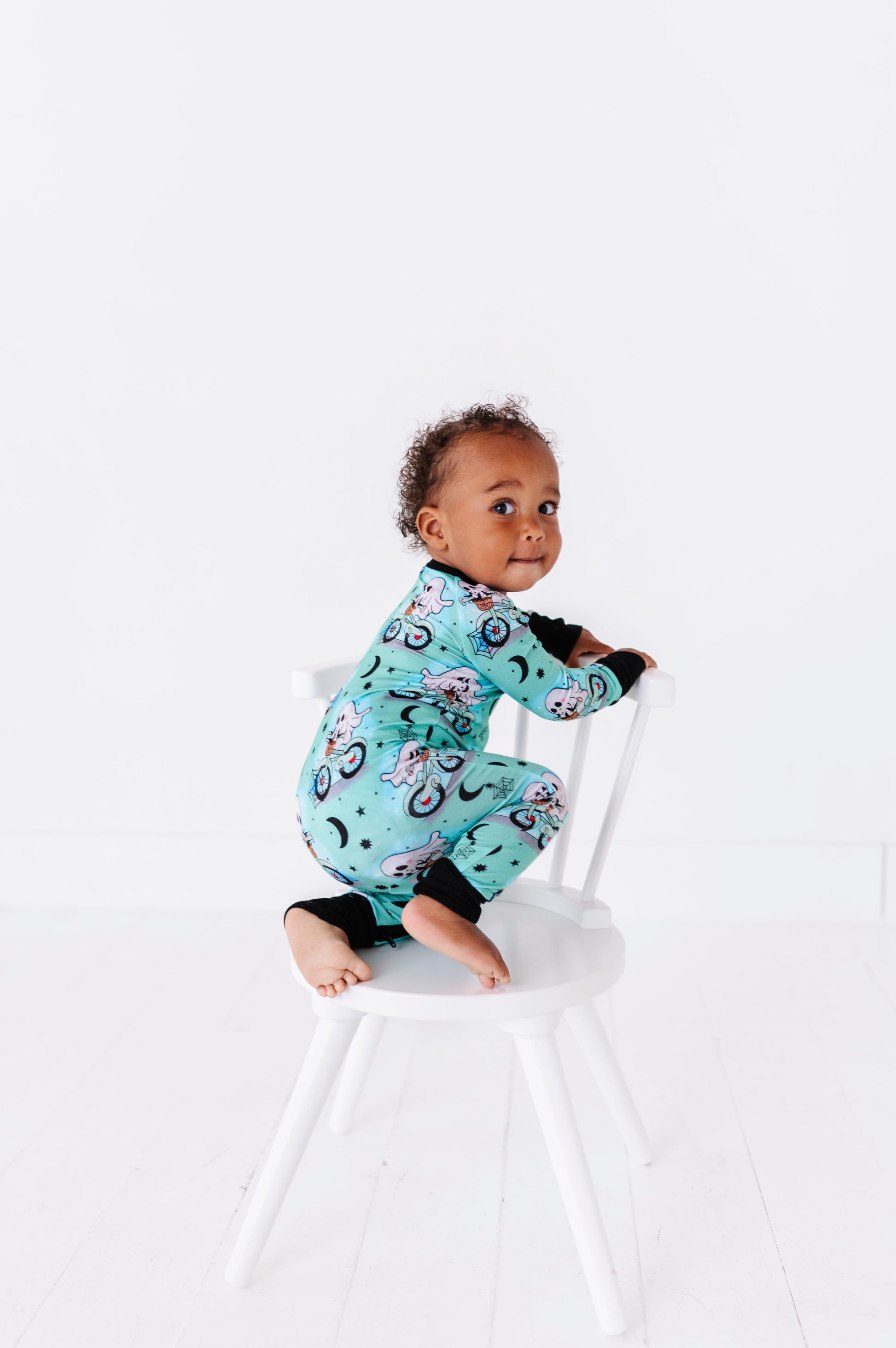 Wheelie Spooky Halloween Baby Bamboo Pajamas - Kiki + Lulu