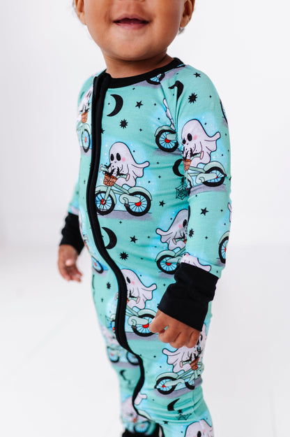 Wheelie Spooky Halloween Baby Bamboo Pajamas - Kiki + Lulu