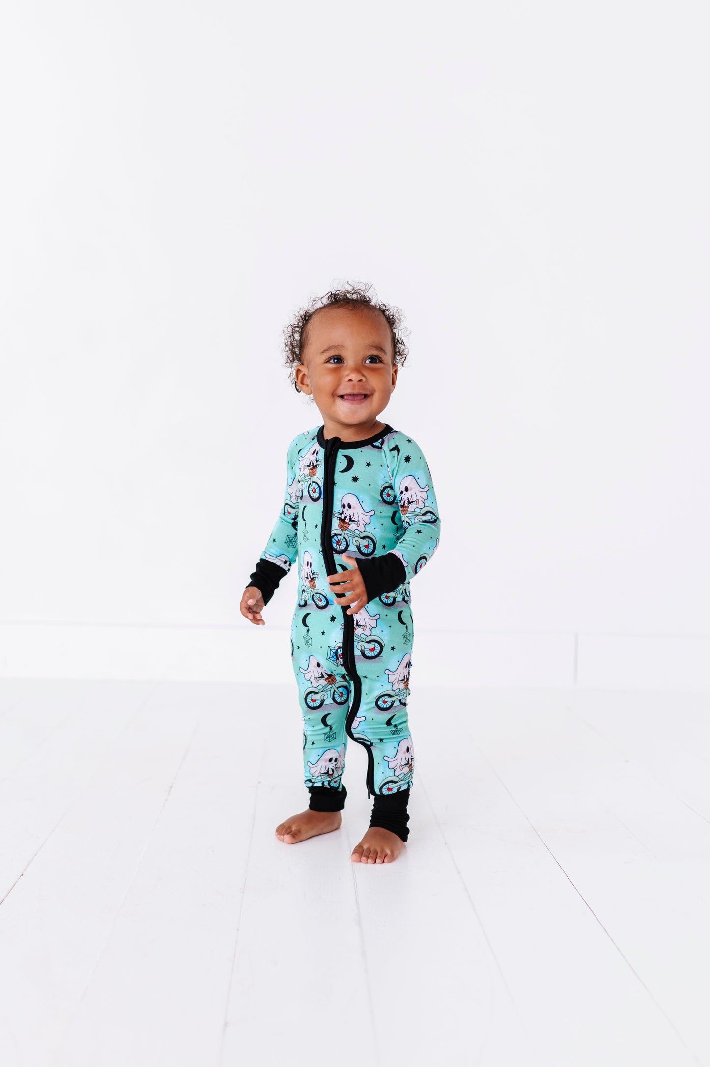 Wheelie Spooky Halloween Baby Bamboo Pajamas - Kiki + Lulu