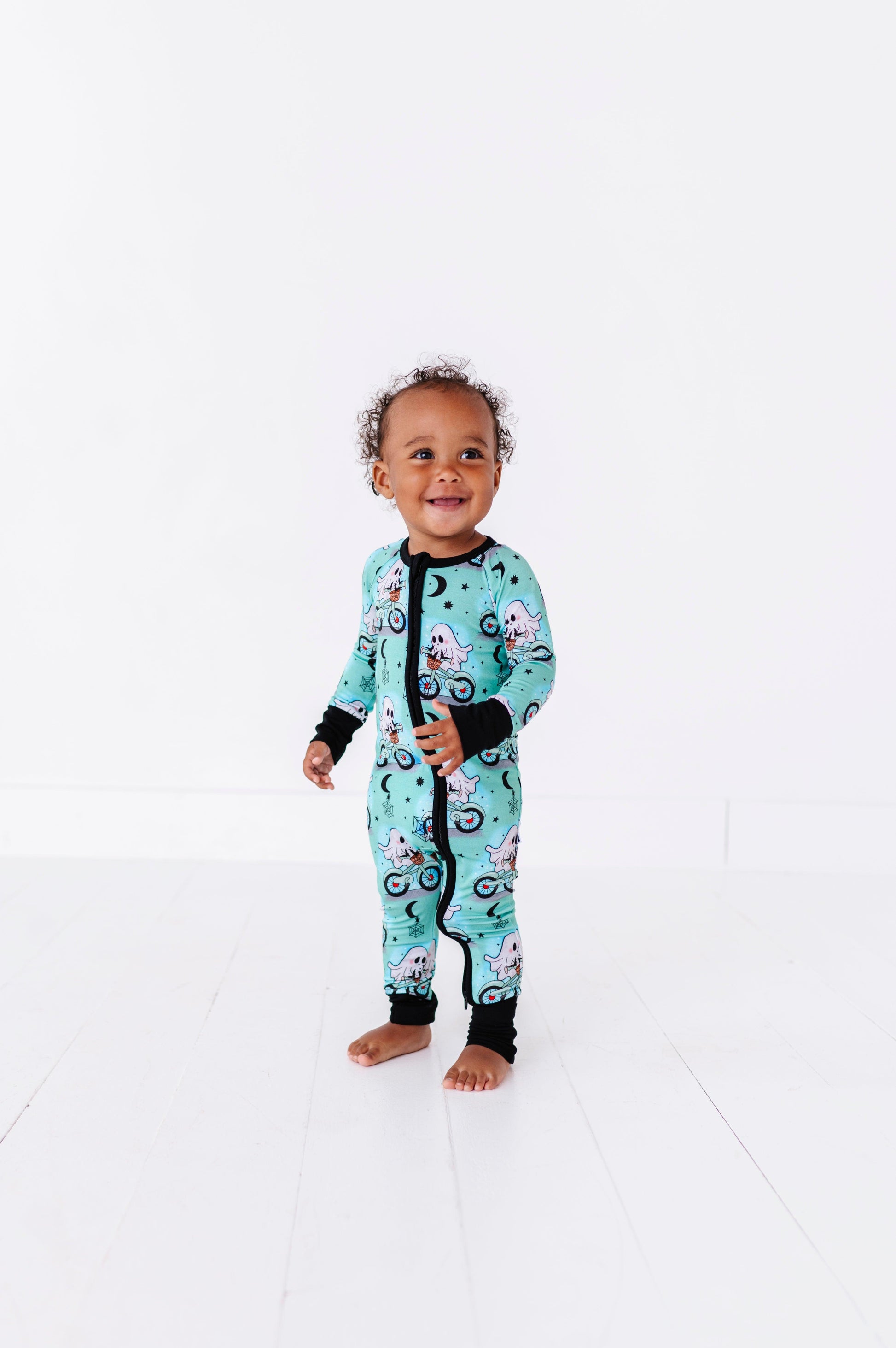 Wheelie Spooky Halloween Baby Bamboo Pajamas - Kiki + Lulu