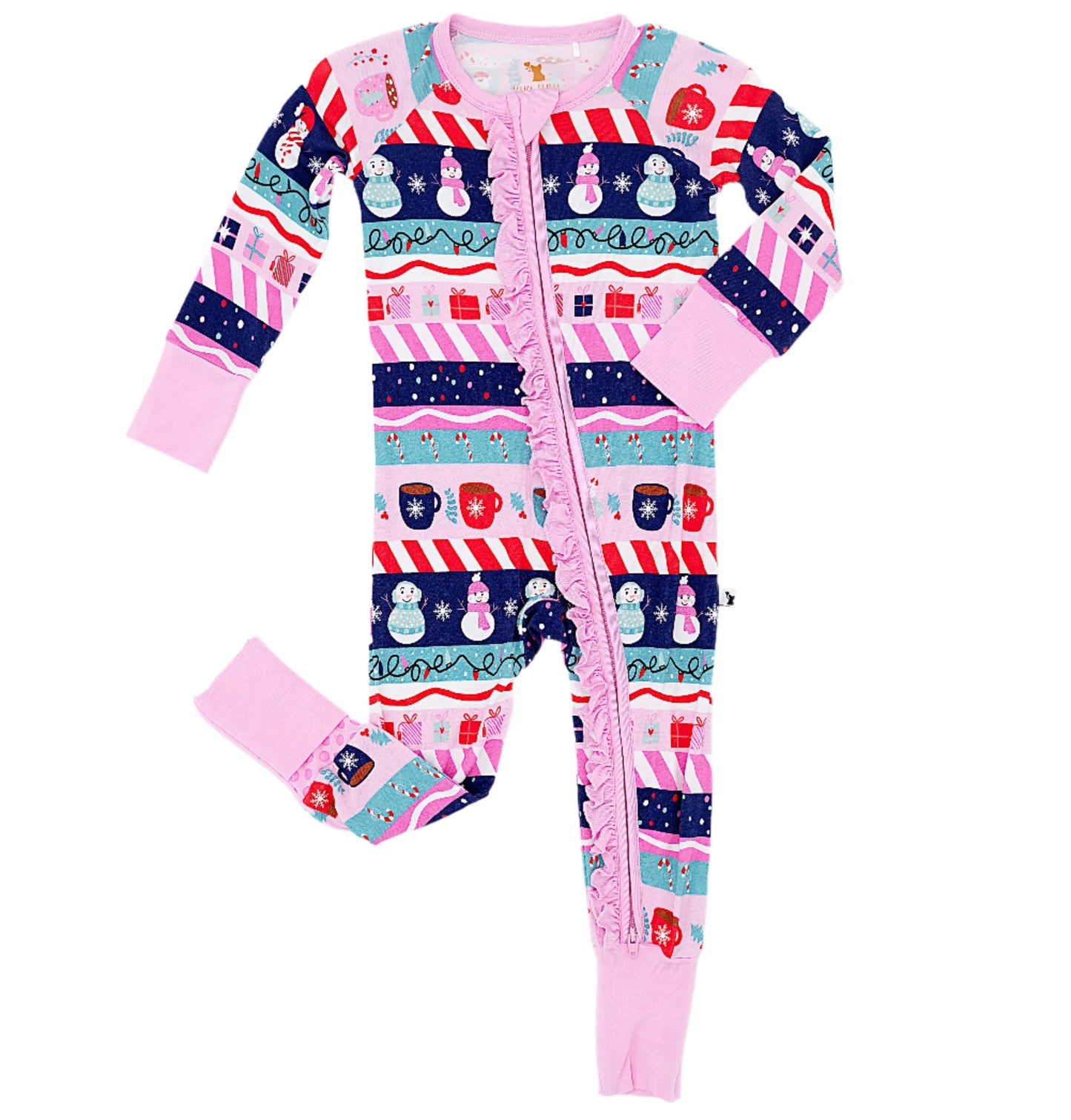 Whimsical Winters Ruffle Convertible Footie - Kiki + Lulu