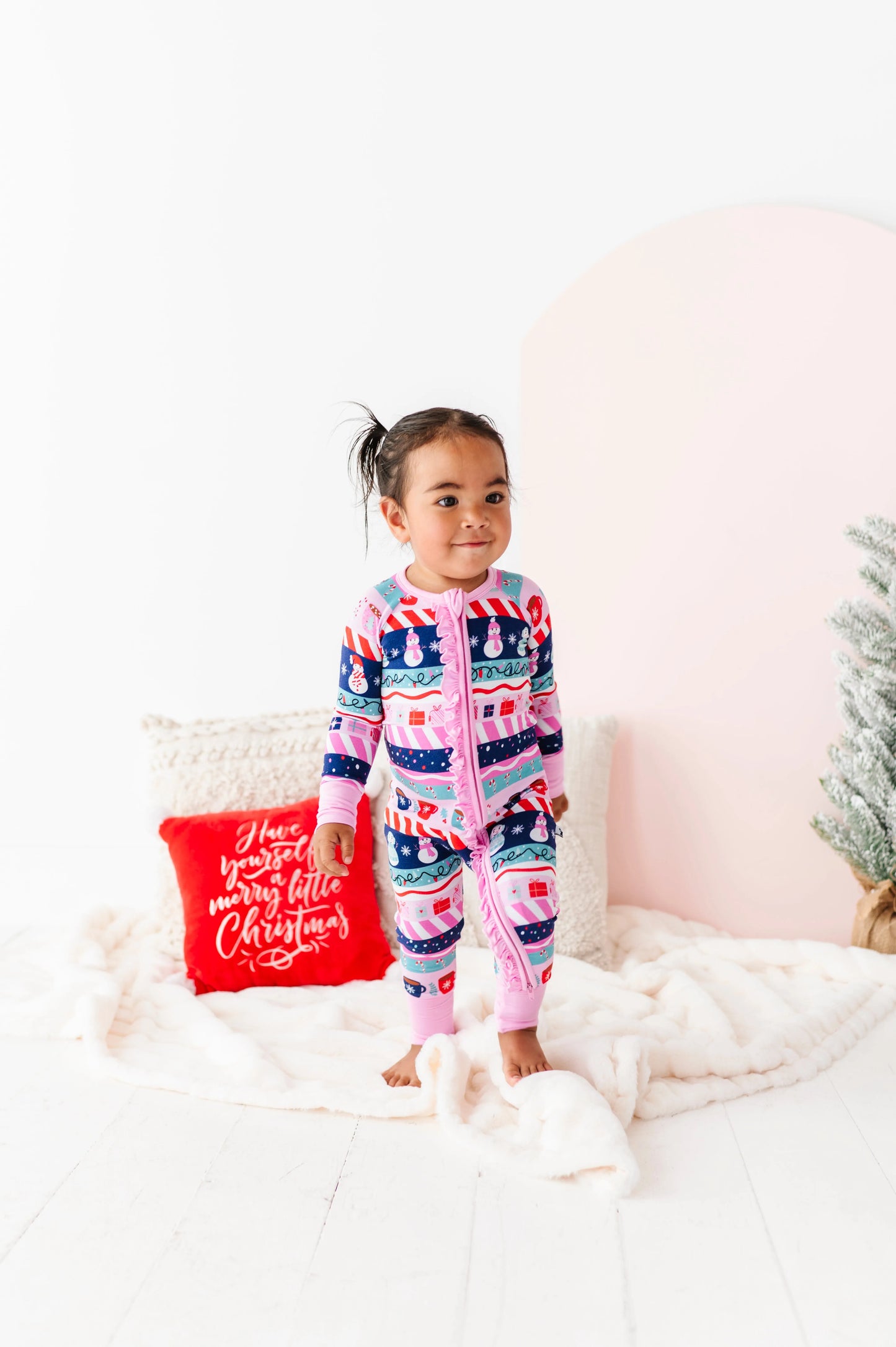 Whimsical Winters Ruffle Convertible Footie - Kiki + Lulu