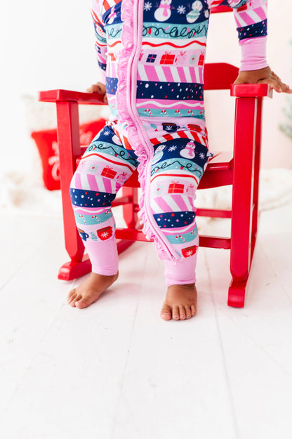 Whimsical Winters Ruffle Convertible Footie - Kiki + Lulu