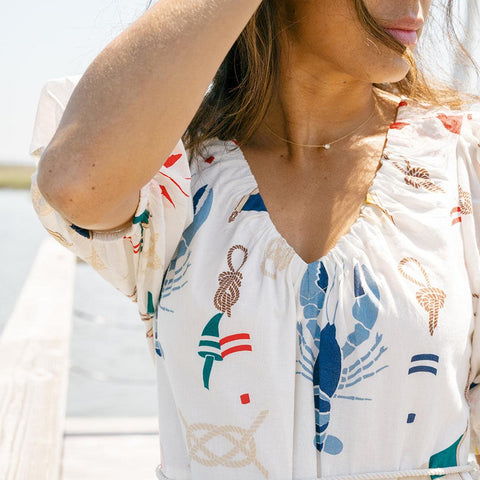 Womens Emily Dress - Nautical Notions - Pink Chicken