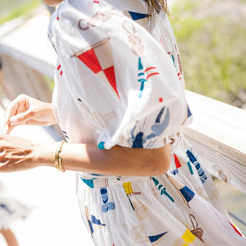 Womens Emily Dress - Nautical Notions - Pink Chicken