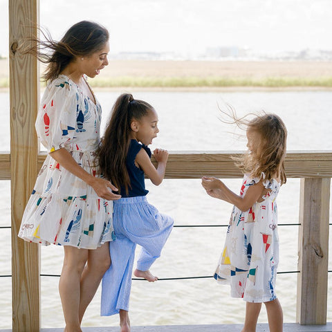 Womens Emily Dress - Nautical Notions - Pink Chicken
