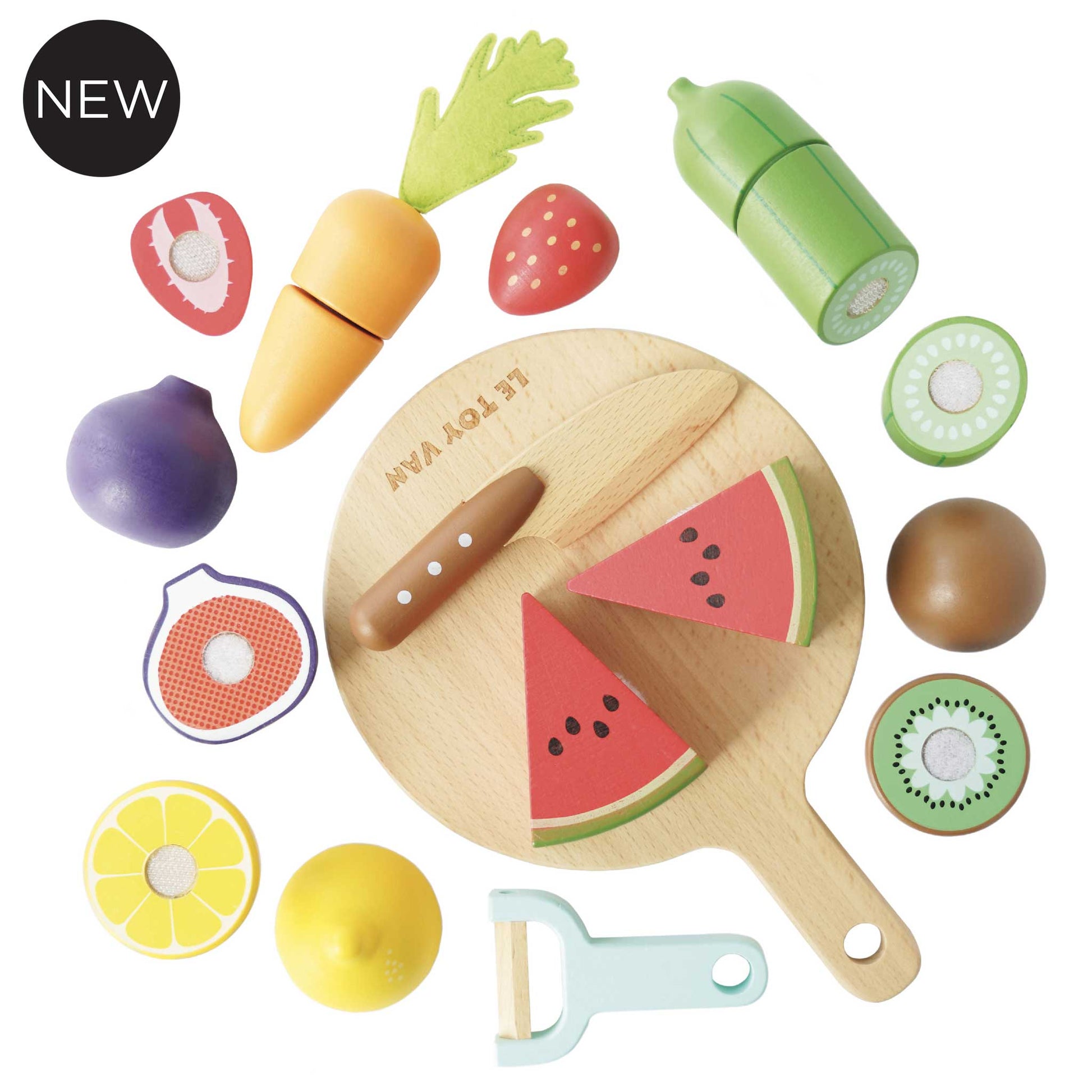 Wooden Chopping Board & Sliceable Play Food - Le Toy Van