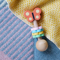 Petit Collage Wood Shaker Butterfly Rattle Wooden Toys for Kids at Butter Bug Boutique