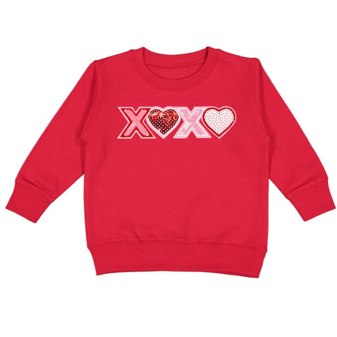 XOXO Sequin Patch Valentine's Day Sweatshirt - Sweet Wink