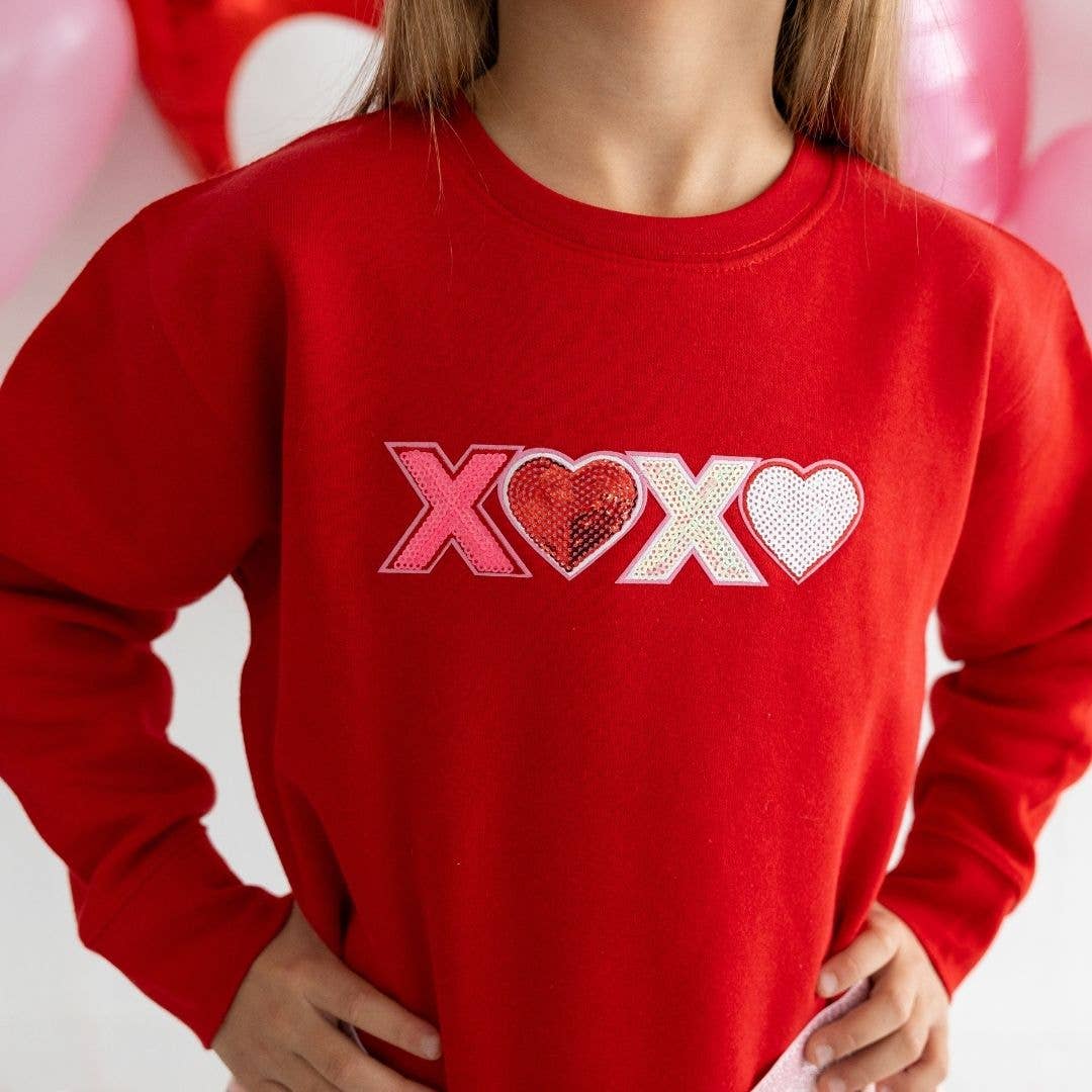 XOXO Sequin Patch Valentine's Day Sweatshirt - Sweet Wink