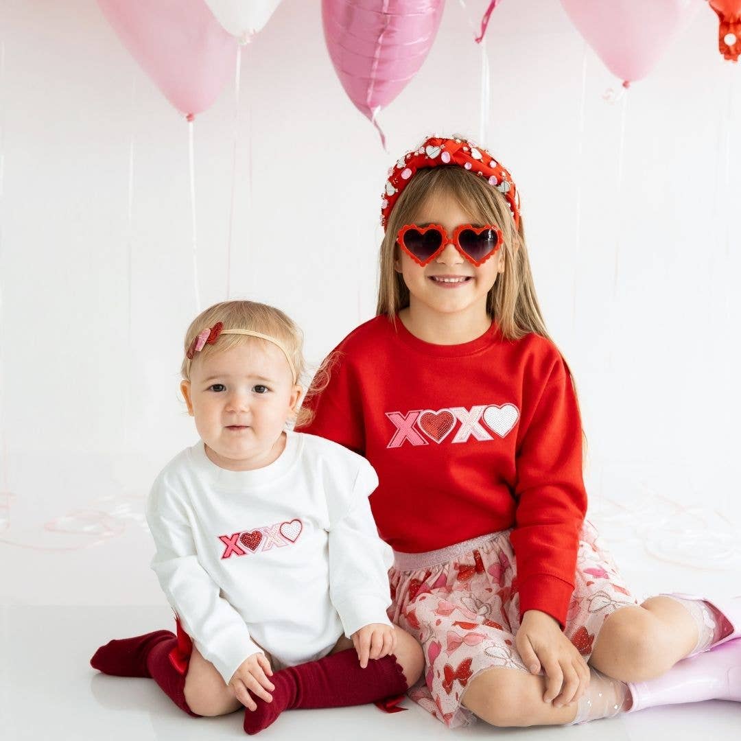 XOXO Sequin Patch Valentine's Day Sweatshirt - Sweet Wink