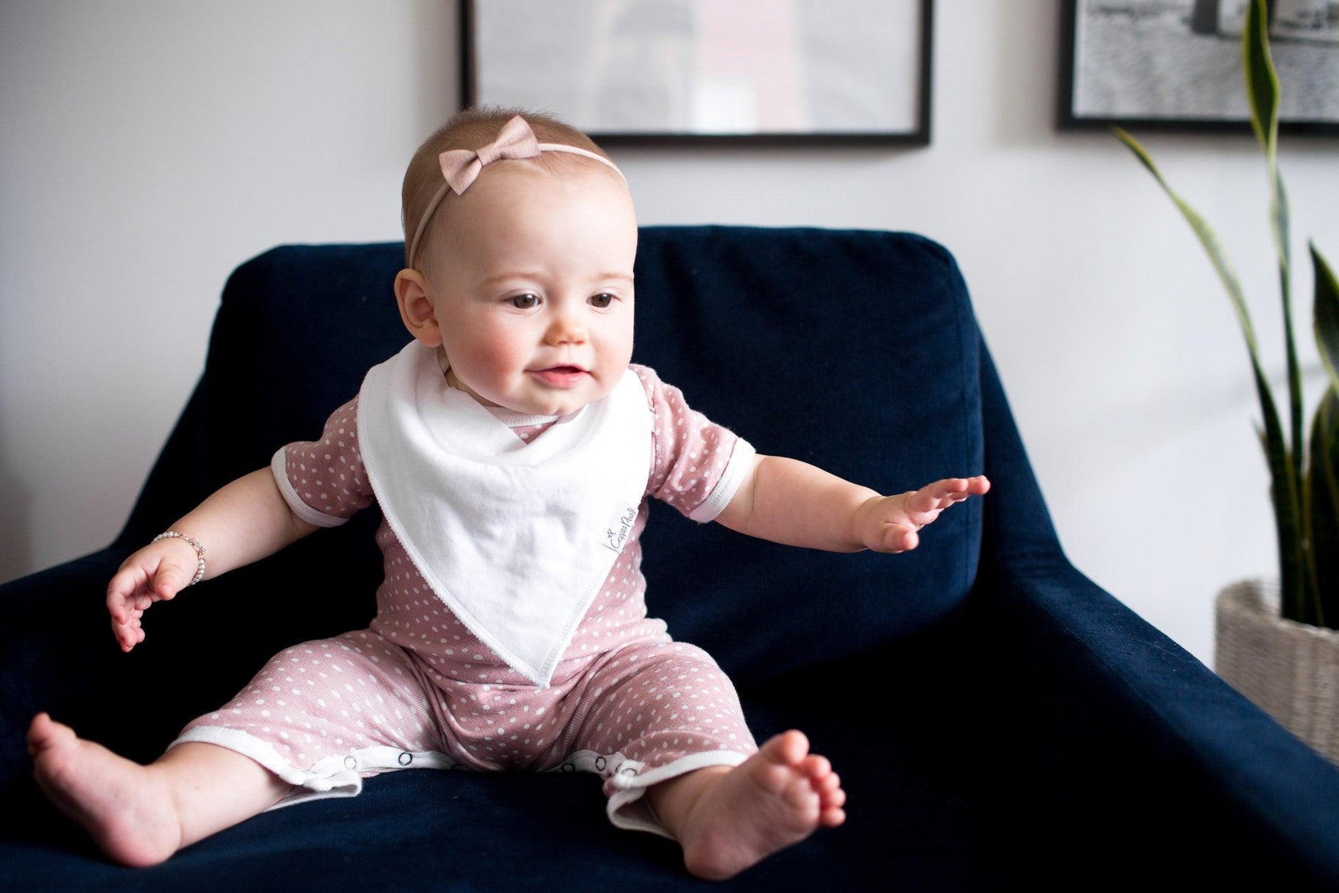 Baby Bandana Bibs - White Basics - Copper Pearl