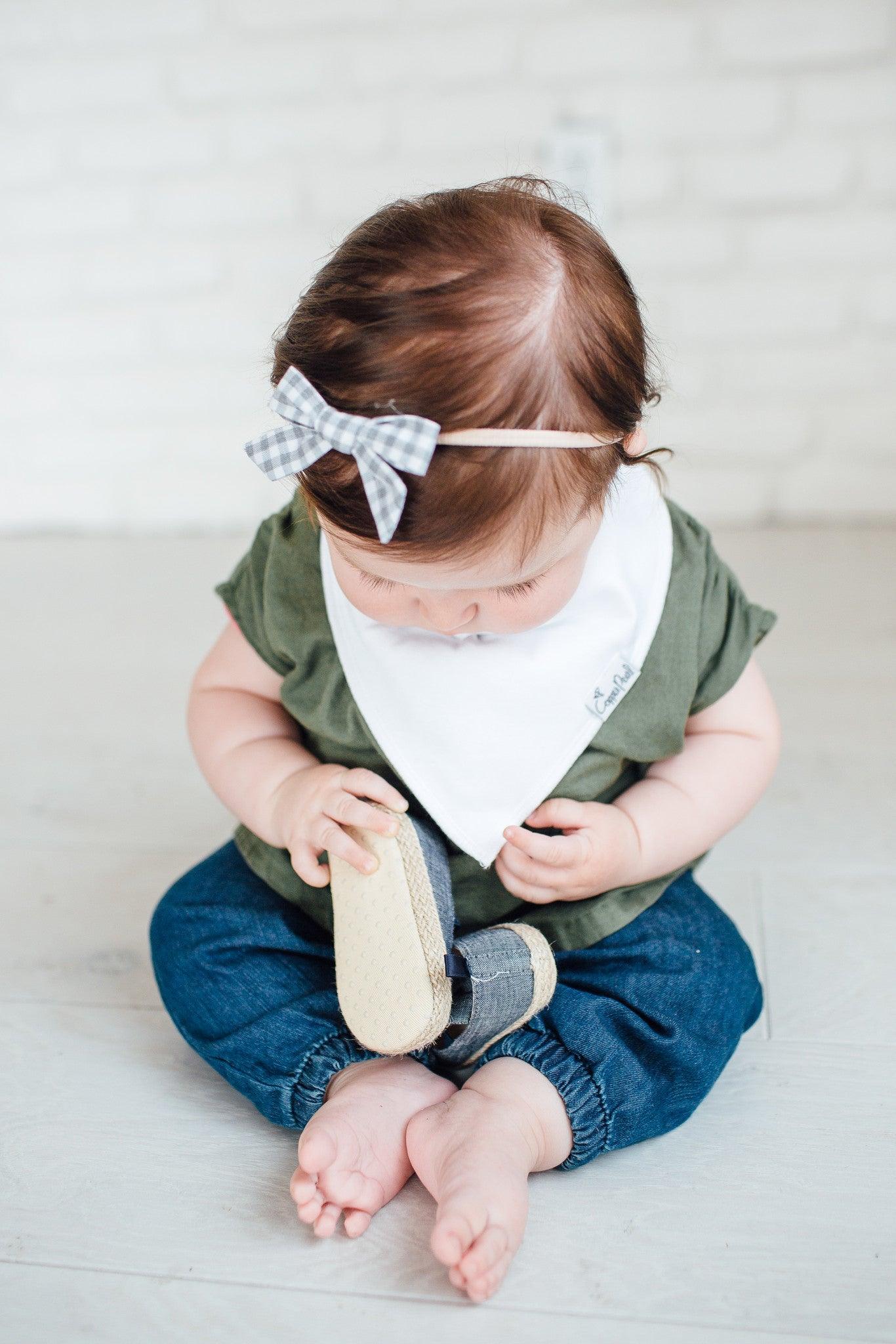 Baby Bandana Bibs - White Basics - Copper Pearl