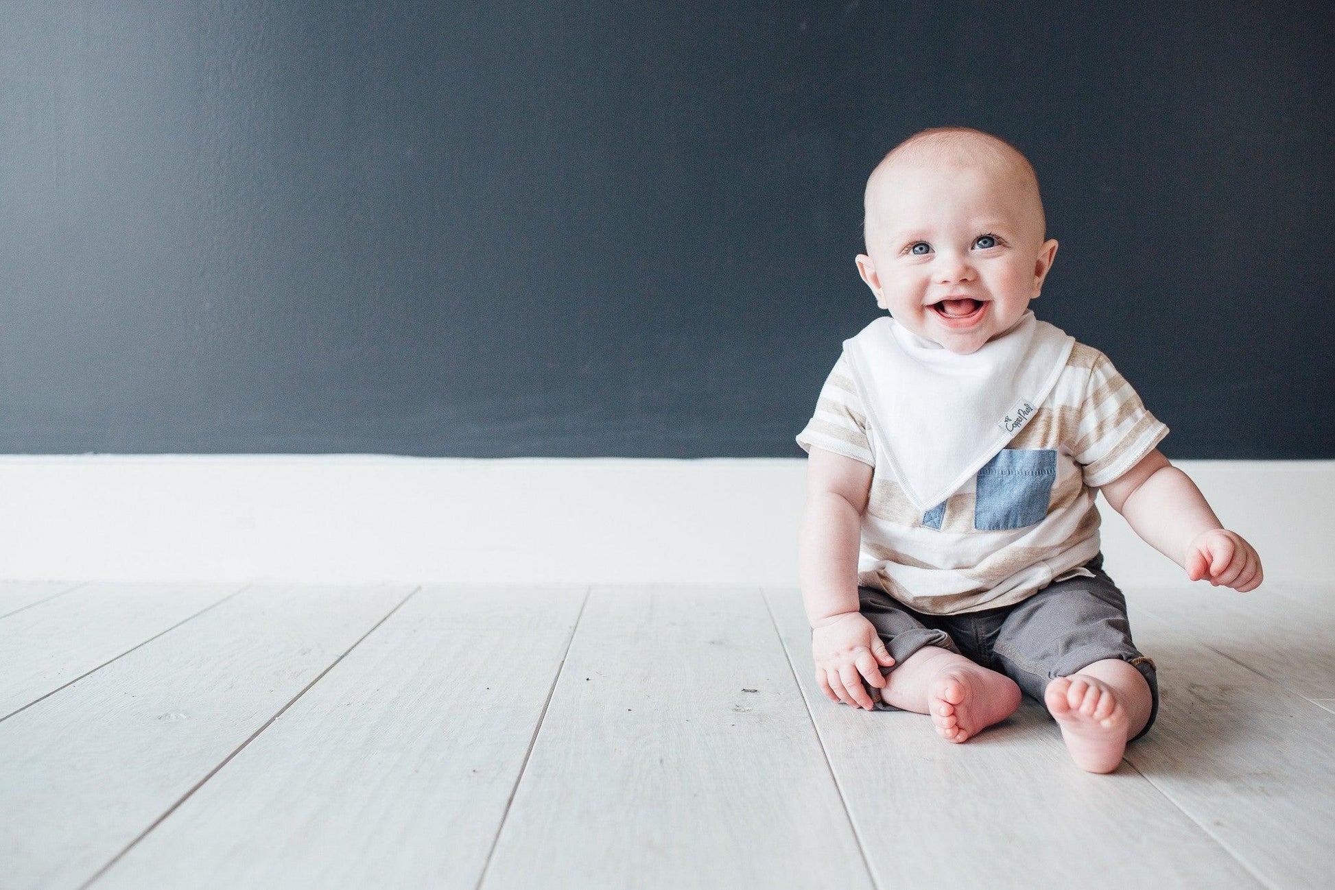 Baby Bandana Bibs - White Basics - Copper Pearl