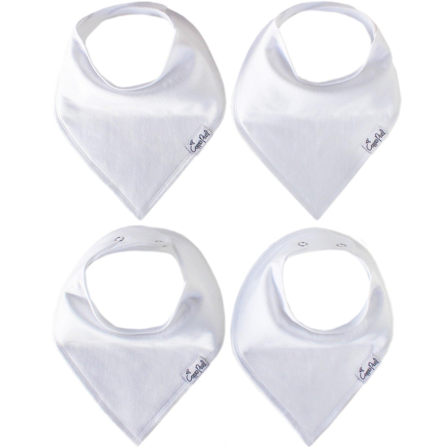 Baby Bandana Bibs - White Basics - Copper Pearl