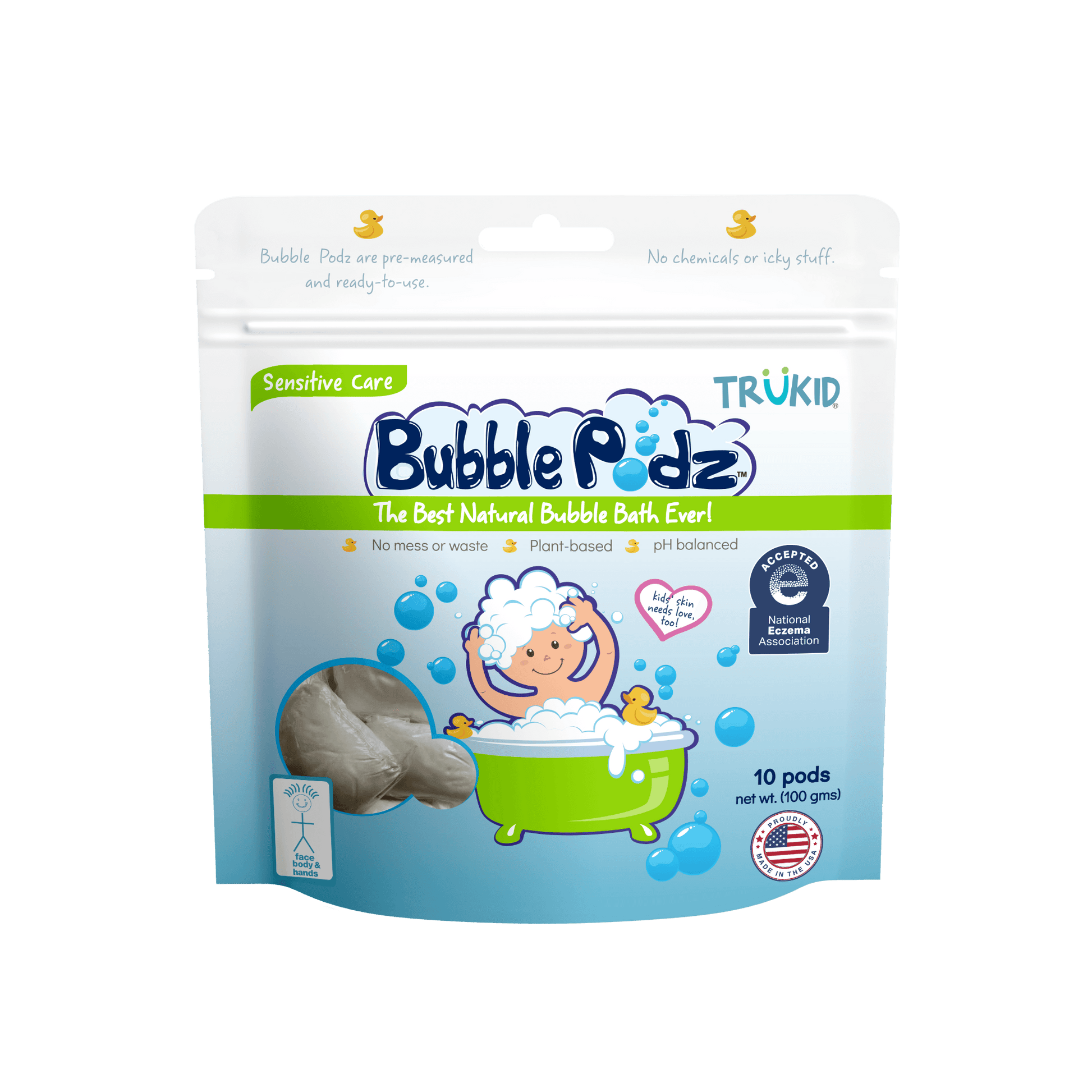 Bubble Podz: Sensitive Care (Eczema) Unscented Bubble Bath - Butterbugboutique