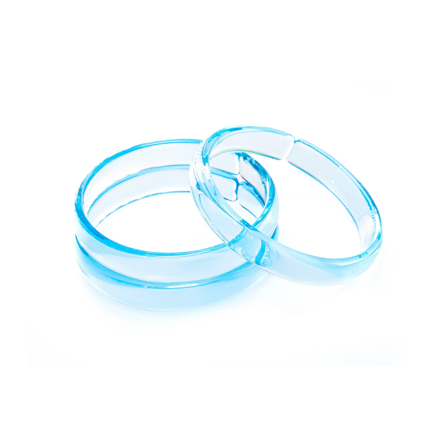 Clear Blue Bangles Set - Lilies & Roses NY