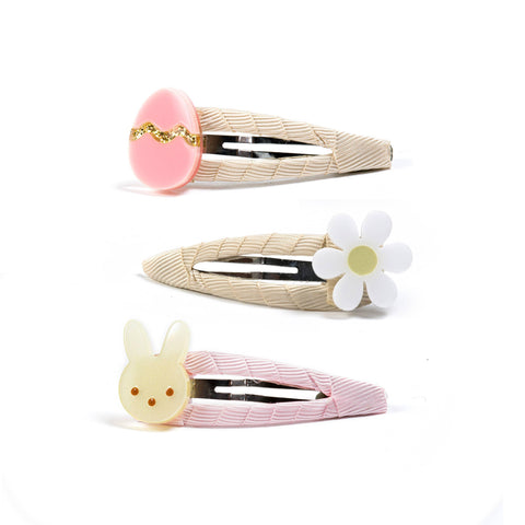 Easter Egg Daisy & Bunny Snap Clips Set - Lilies & Roses NY