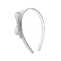 Glitter Silver Thin Bow Headband - Lilies & Roses NY