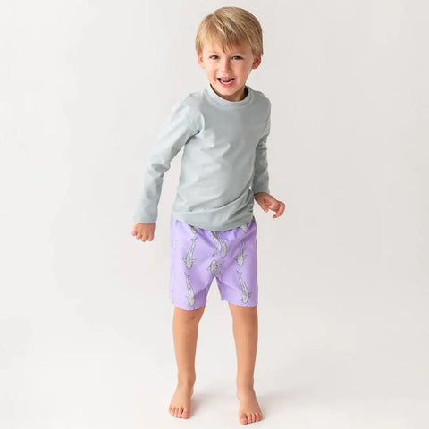 RuffleButts + RuggedButts-Harbor Gray Long Sleeve Rash Guard-#Butter_Bug_Boutique#