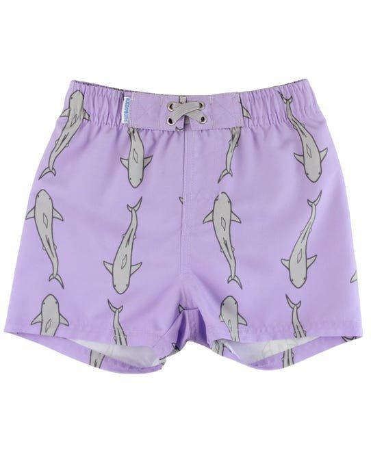 RuffleButts + RuggedButts-Jawsome Purple Swim Trunks-#Butter_Bug_Boutique#