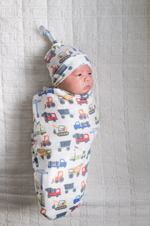 Knit Swaddle Blanket - Diesel - Copper Pearl