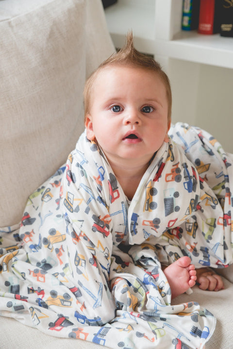 Knit Swaddle Blanket - Diesel - Copper Pearl