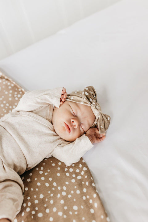 Knit Swaddle Blanket - Fawn - Copper Pearl