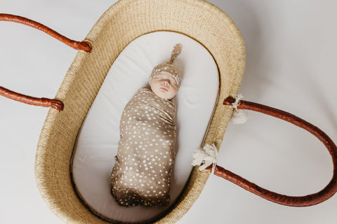 Knit Swaddle Blanket - Fawn - Copper Pearl