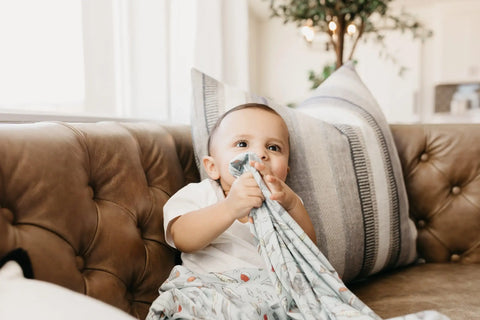 Knit Swaddle Blanket - Trout - Copper Pearl