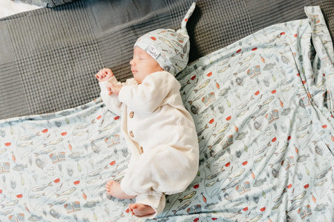 Knit Swaddle Blanket - Trout - Copper Pearl