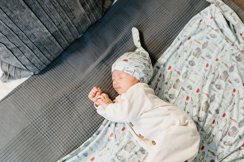 Knit Swaddle Blanket - Trout - Copper Pearl