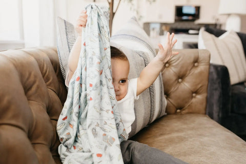 Knit Swaddle Blanket - Trout - Copper Pearl