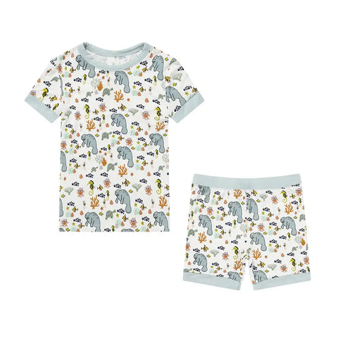 Manatee Bamboo Kids Pajama Set (Shorts) - Emerson and Friends